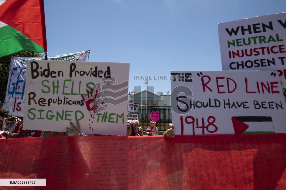Pro-Palestine Protest Outside Of White House - Washington