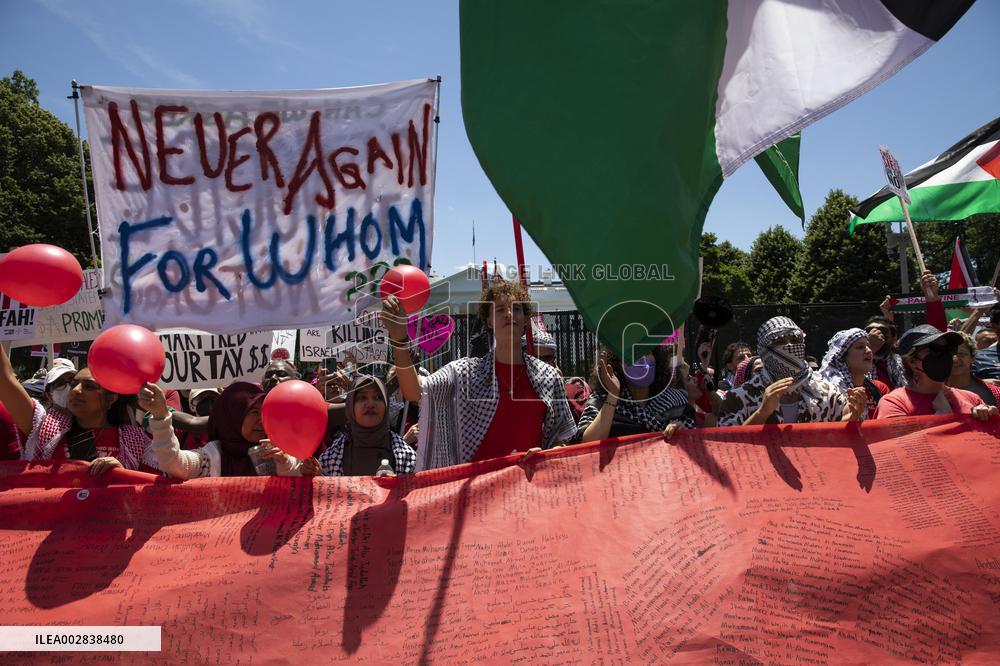 Pro-Palestine Protest Outside Of White House - Washington
