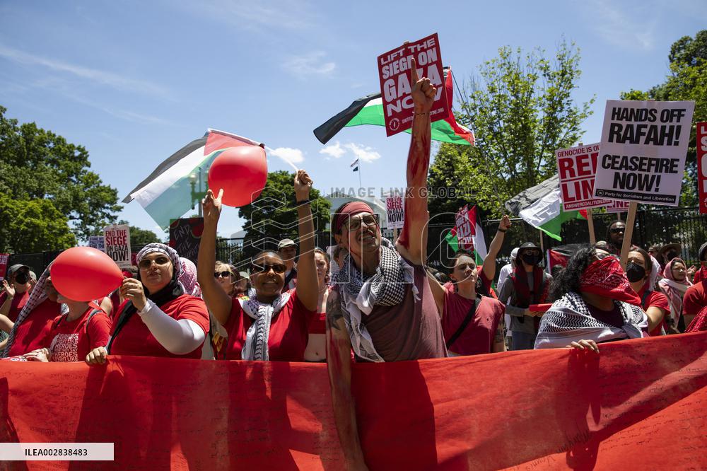 Pro-Palestine Protest Outside Of White House - Washington