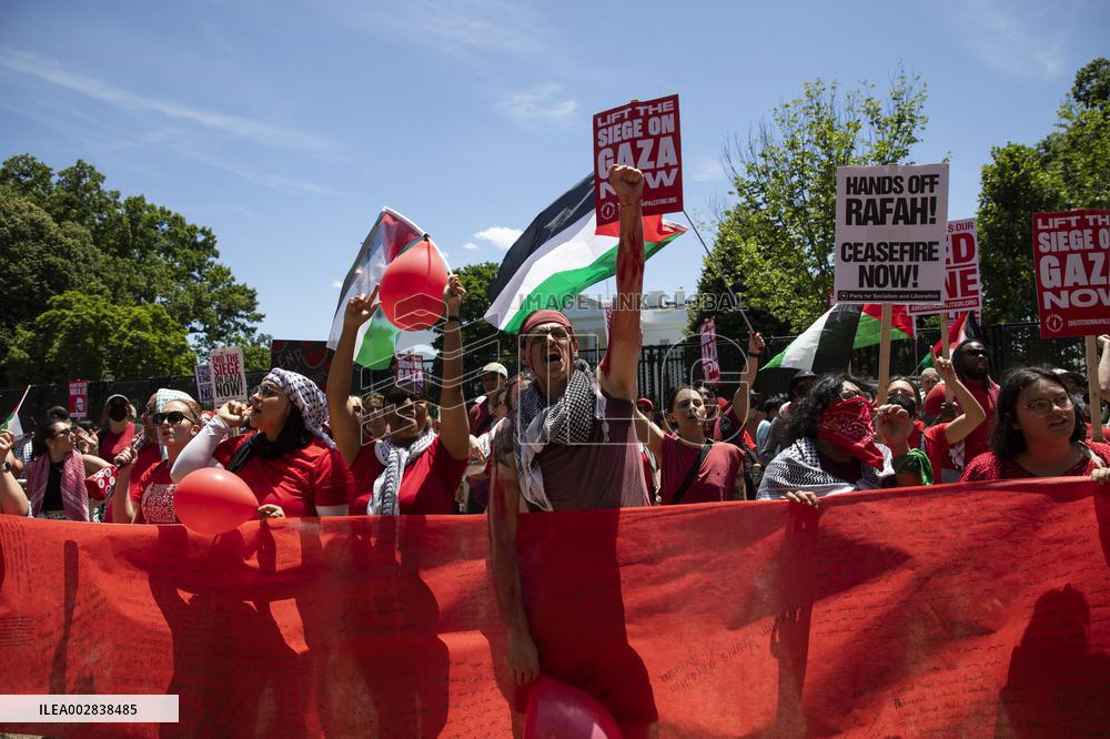 Pro-Palestine Protest Outside Of White House - Washington