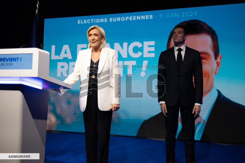 Rassemblement National European Election evening - Paris