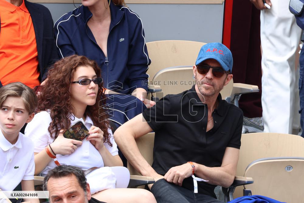 Celebrities During men's Final The 2024 French Open - Village Day Fiftheeen NB