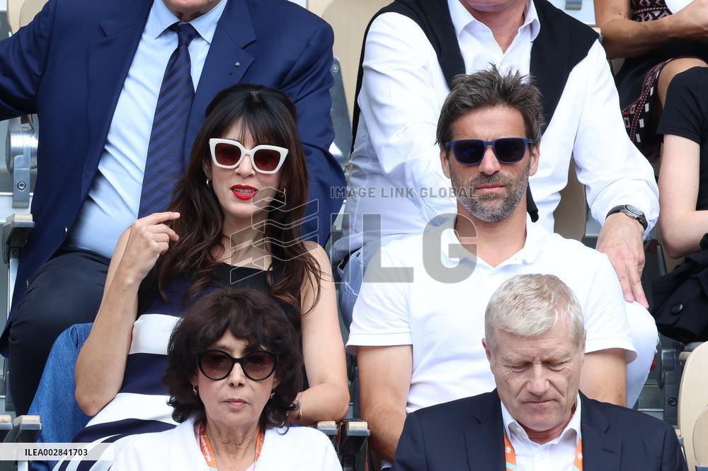 Celebrities During men's Final The 2024 French Open - Village Day Fiftheeen NB