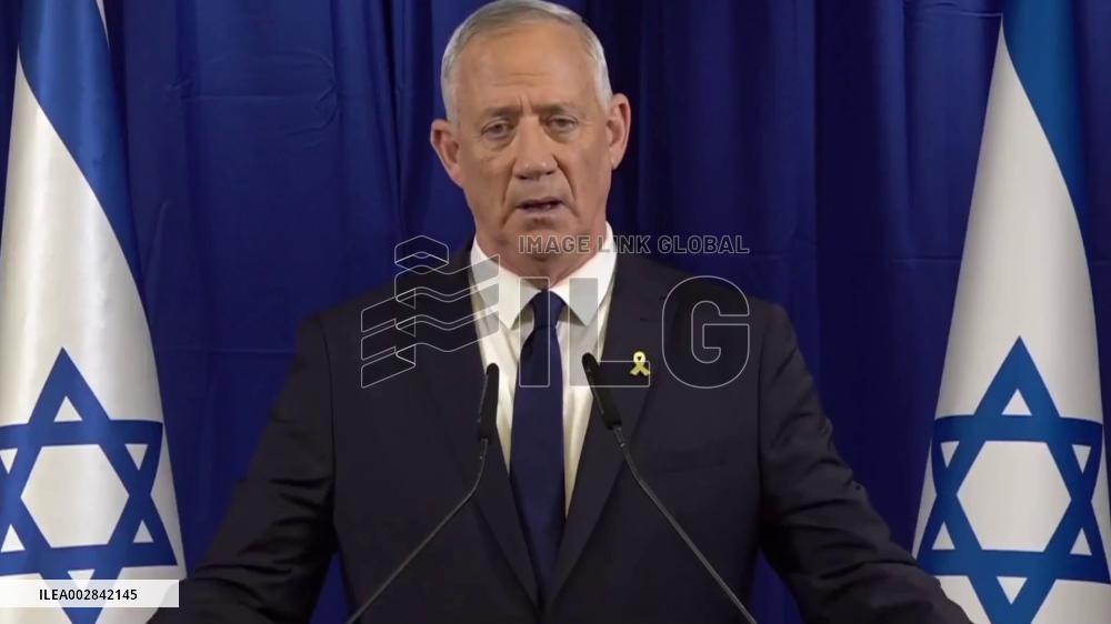 Israeli war cabinet minister Benny Gantz resigns from gov't, calls for new elections