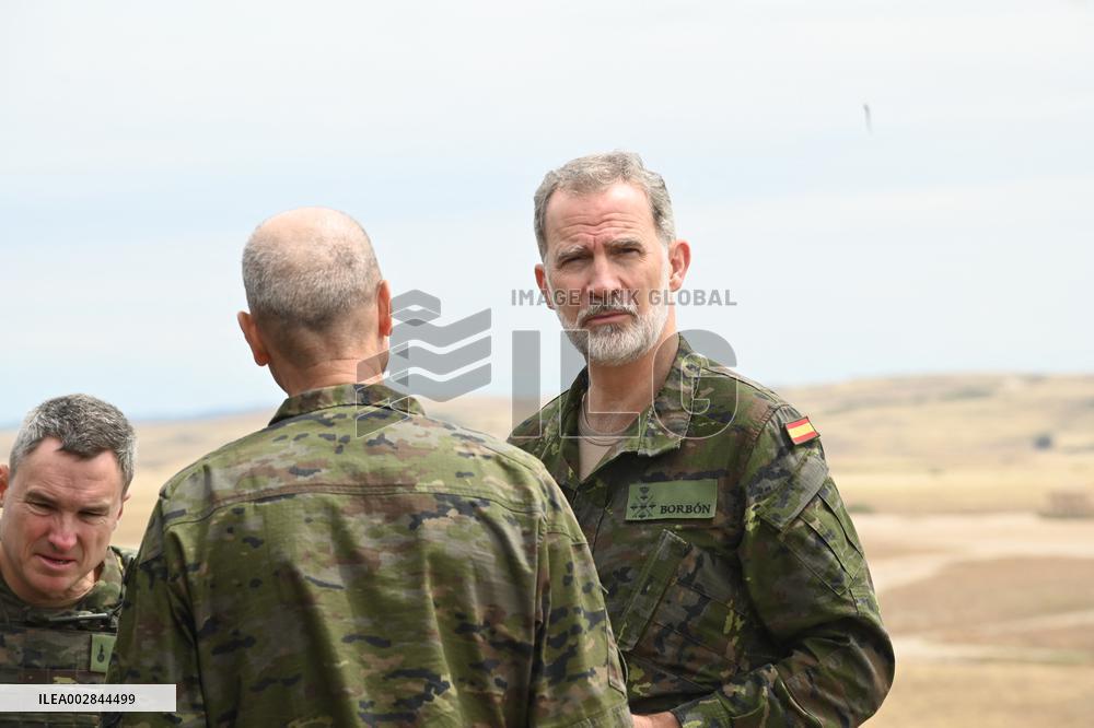 King Felipe At The 'Atlas 24' Exercise Of The Army - Zaragoza