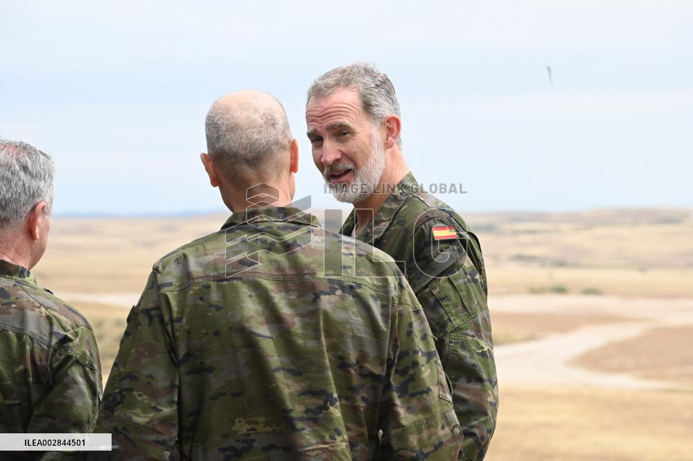 King Felipe At The 'Atlas 24' Exercise Of The Army - Zaragoza