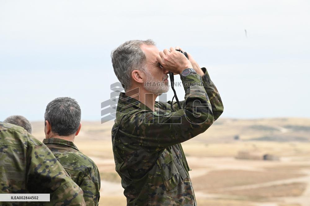 King Felipe At The 'Atlas 24' Exercise Of The Army - Zaragoza