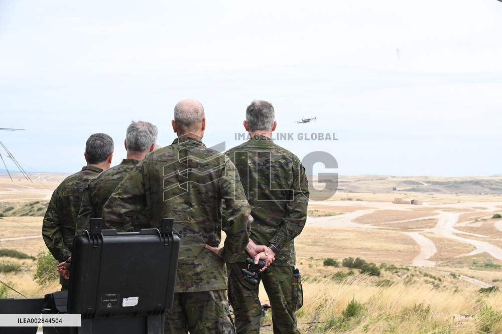 King Felipe At The 'Atlas 24' Exercise Of The Army - Zaragoza