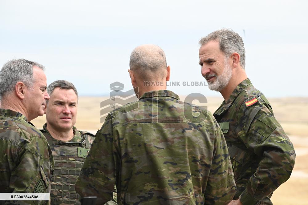 King Felipe At The 'Atlas 24' Exercise Of The Army - Zaragoza