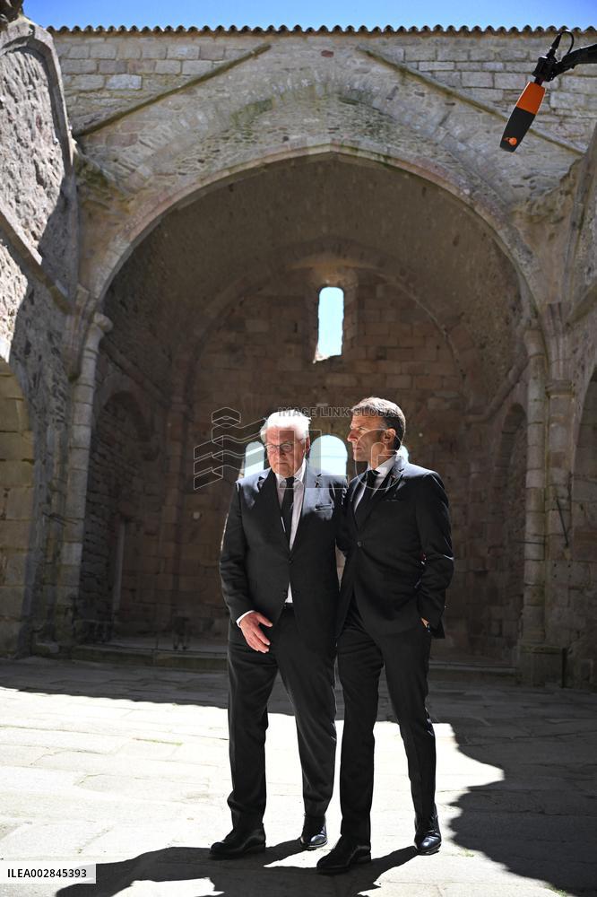 Macron And Steinmeier On Visit In Ouradour-Sur-Glane