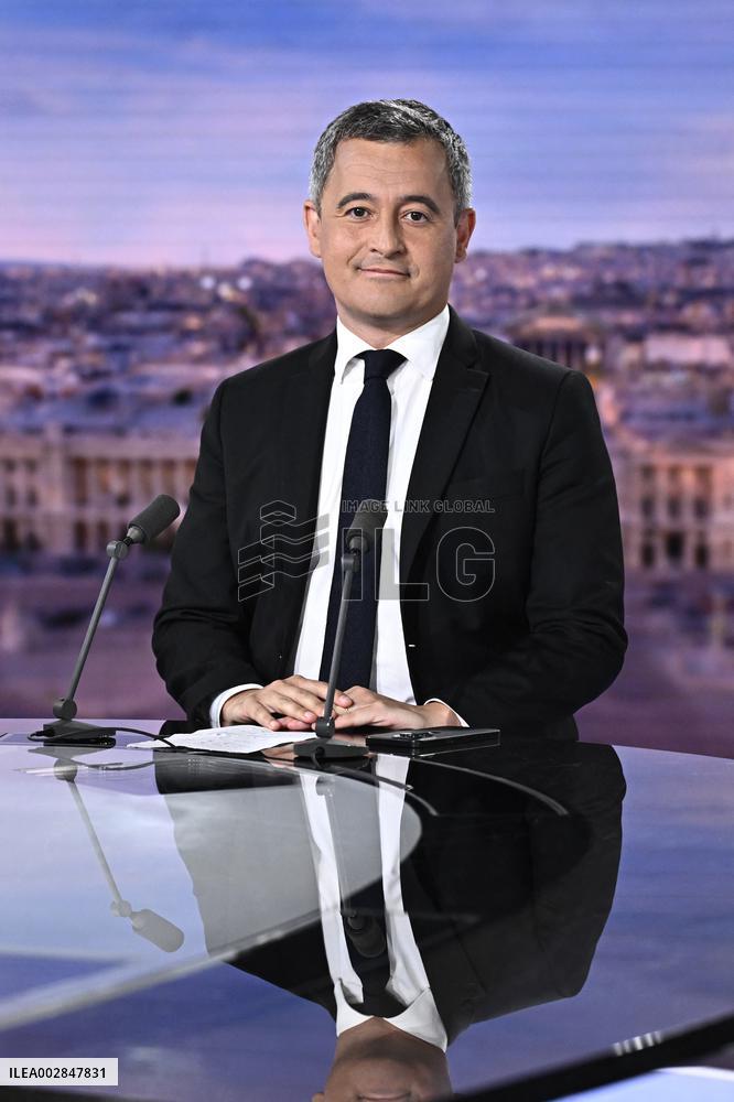Gerald Darmanin On News Broadcast Of TF1 - Boulogne-Billancourt