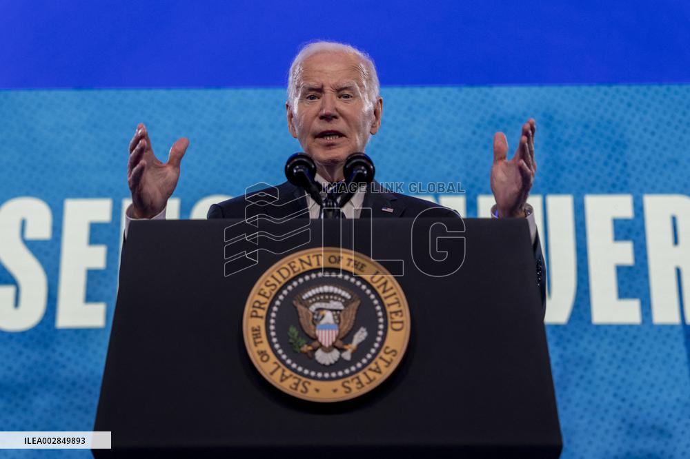 President Biden delivers remarks at "Gun Sense University" conference at the Hilton