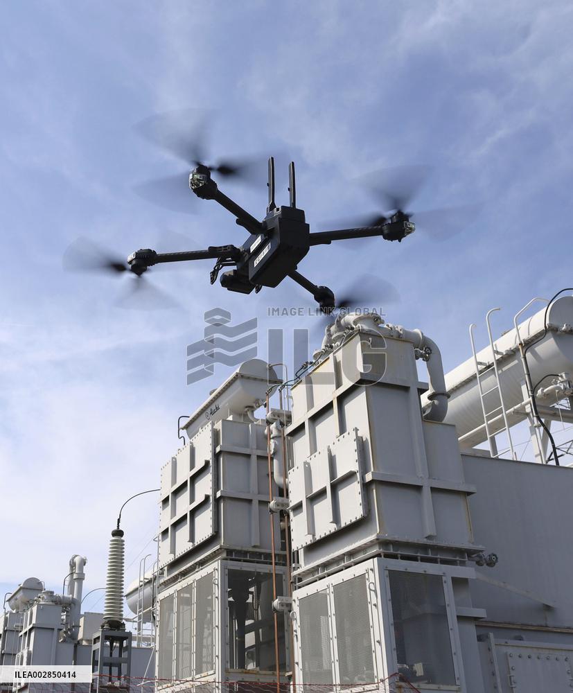 Drones to check electrical substation