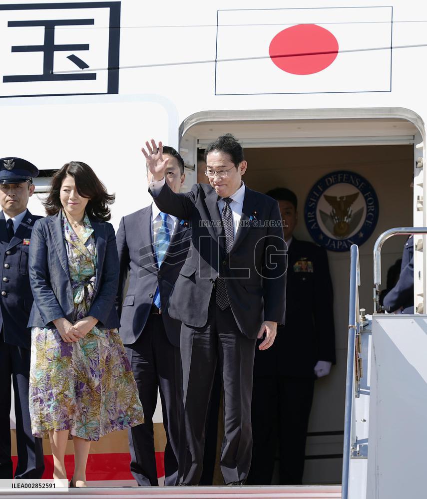 PM Kishida leaves for Italy to attend G7 summit