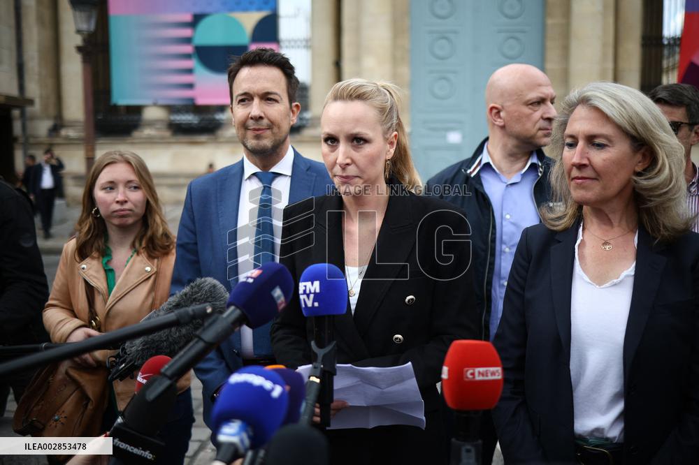 Declaration of Marion Marechal Outside National Assembly - Paris