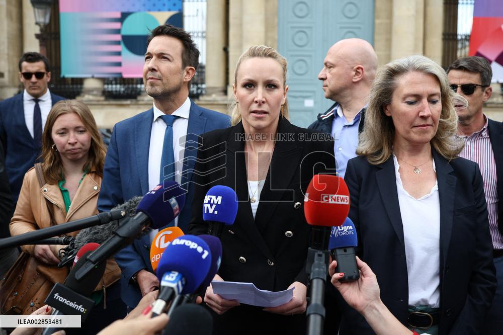 Declaration of Marion Marechal Outside National Assembly - Paris