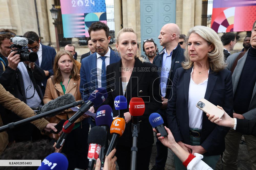 Declaration of Marion Marechal Outside National Assembly - Paris