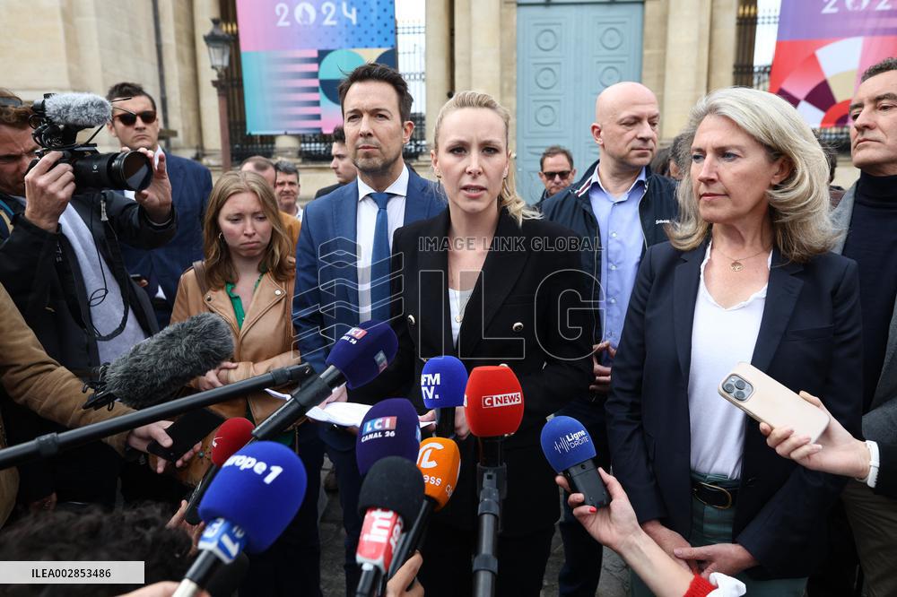 Declaration of Marion Marechal Outside National Assembly - Paris