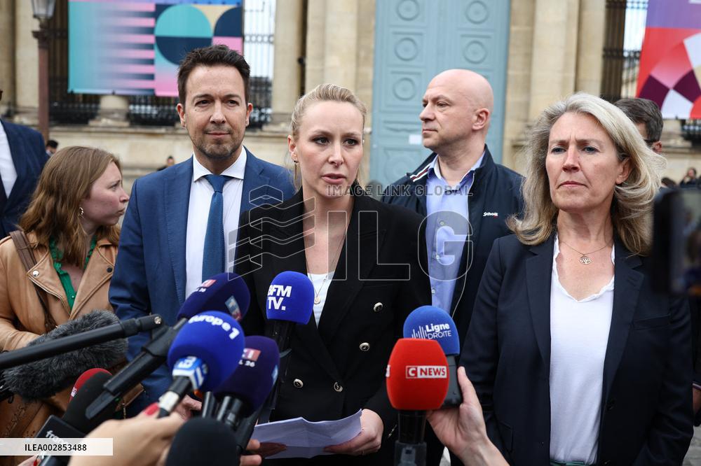 Declaration of Marion Marechal Outside National Assembly - Paris