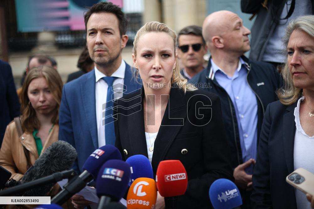 Declaration of Marion Marechal Outside National Assembly - Paris