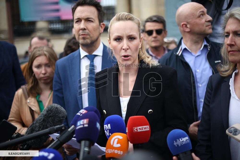 Declaration of Marion Marechal Outside National Assembly - Paris