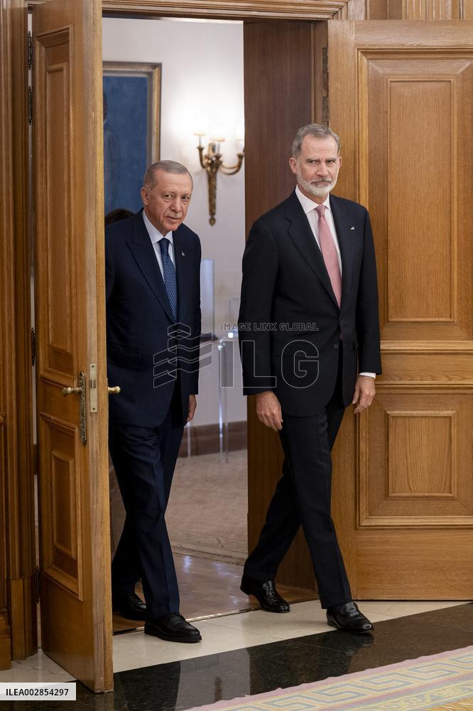 King Felipe VI Meets With Recep Tayyip Erdoga - Madrid