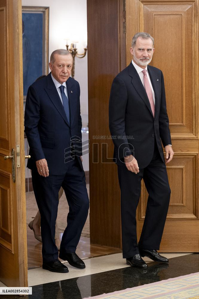 King Felipe VI Meets With Recep Tayyip Erdoga - Madrid