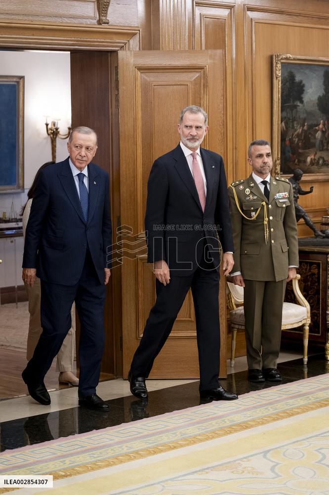 King Felipe VI Meets With Recep Tayyip Erdoga - Madrid
