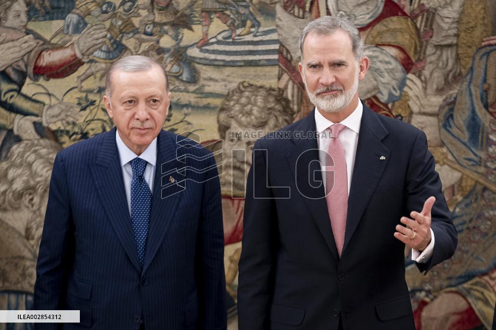 King Felipe VI Meets With Recep Tayyip Erdoga - Madrid