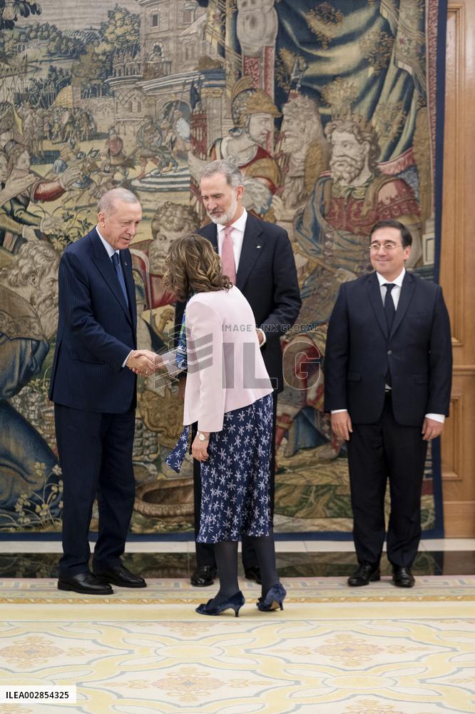 King Felipe VI Meets With Recep Tayyip Erdoga - Madrid