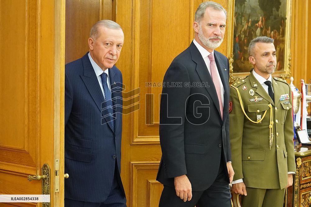 King Felipe VI Meets With Recep Tayyip Erdoga - Madrid