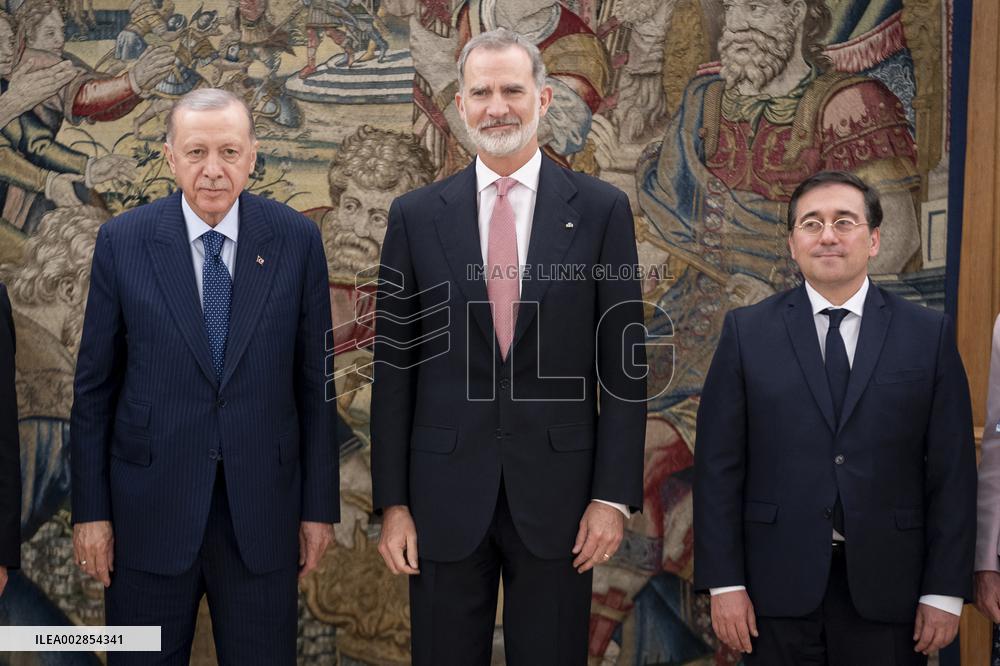 King Felipe VI Meets With Recep Tayyip Erdoga - Madrid