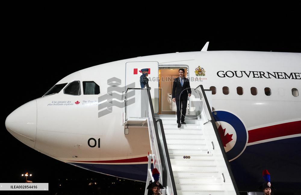 Justin Trudeau Arrives To Attend The G7 Summit - Italy