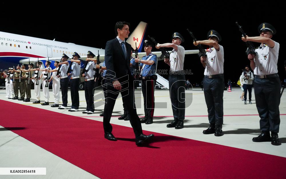 Justin Trudeau Arrives To Attend The G7 Summit - Italy