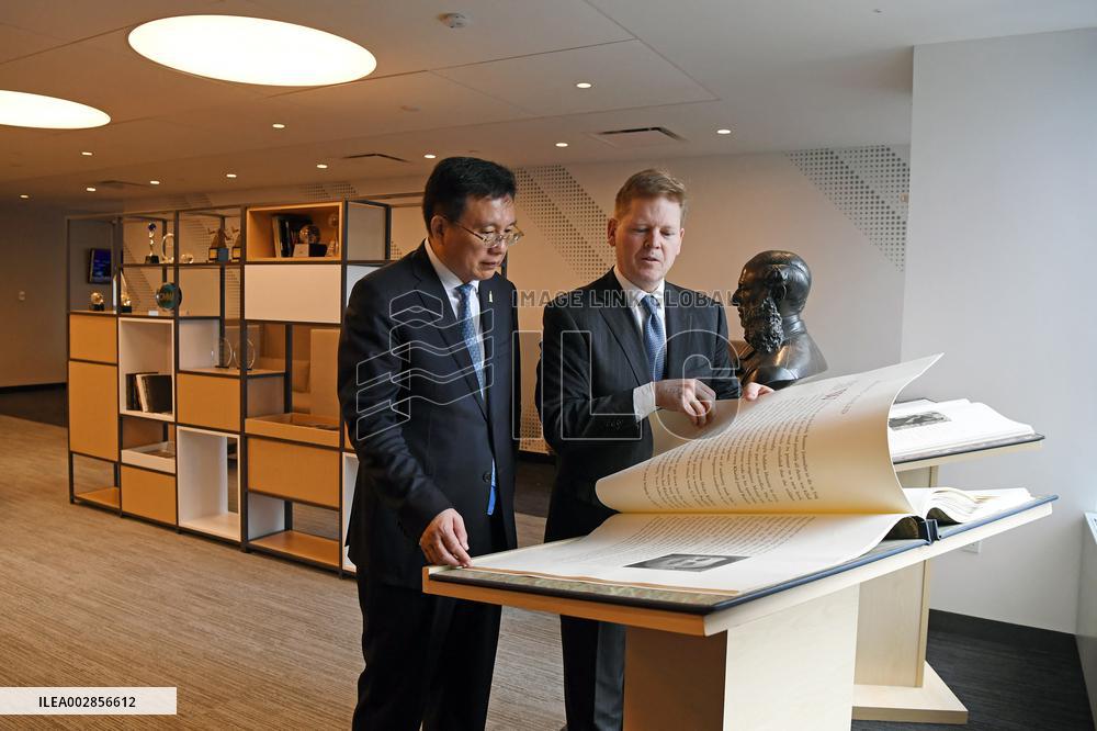 U.S.-NEW YORK-XINHUA-FU HUA-REUTERS-MEETING