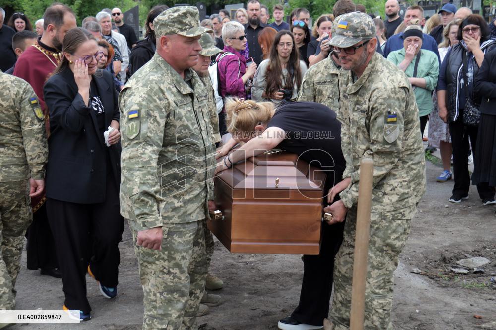 Funeral of Ukrainian defender Artur Snitkus in Ternopil