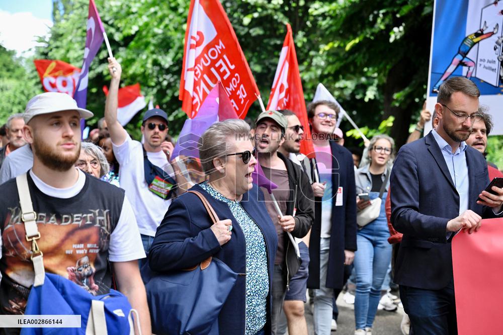 Nouveau Front Populaire Demonstrate - Strasbourg