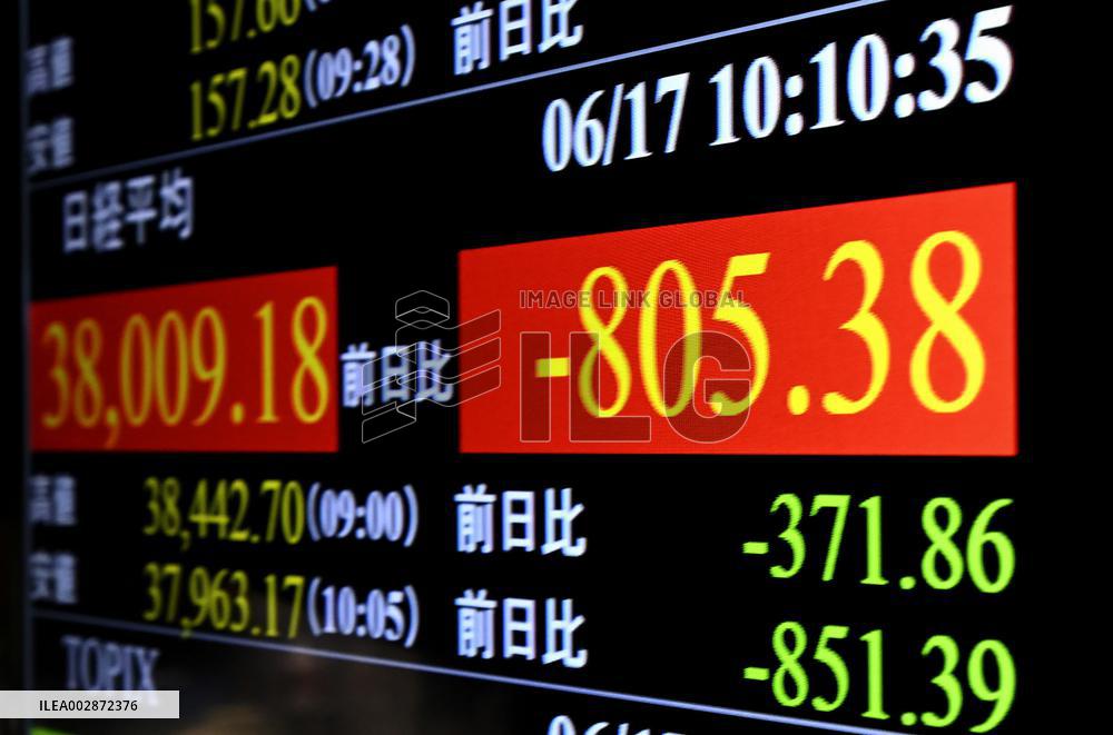 Nikkei index plunges