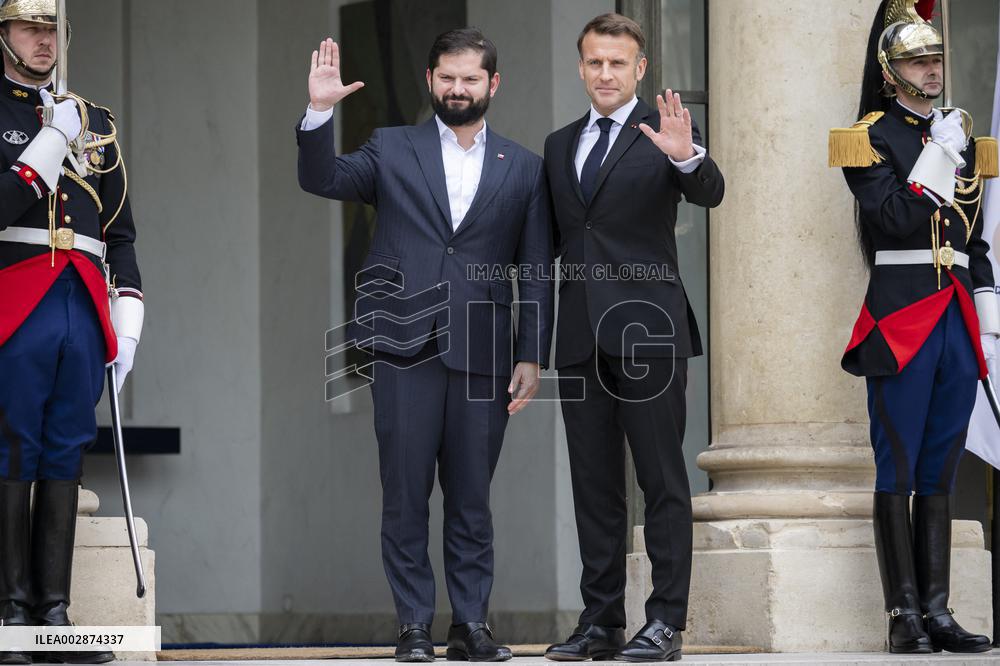 President Macron Meets Chilean President - Paris