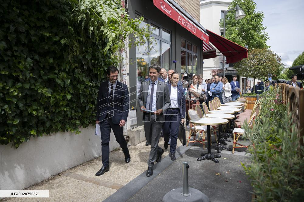 Gabriel Attal Campaigns In Le Perreux-sur-Marne