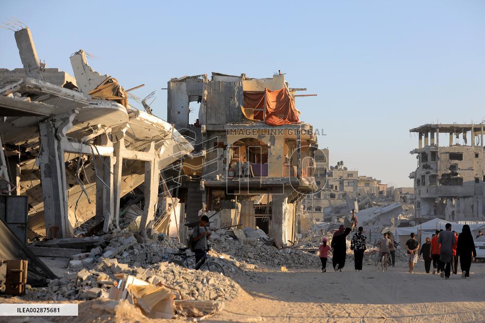 MIDEAST-GAZA-KHAN YOUNIS-DESTRUCTION