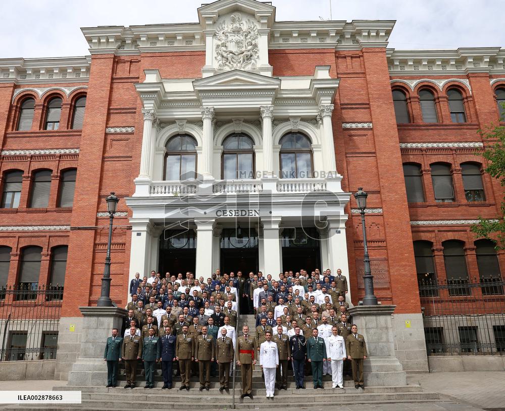 King Felipe At Armed Forces High School Ceremony - Madrid
