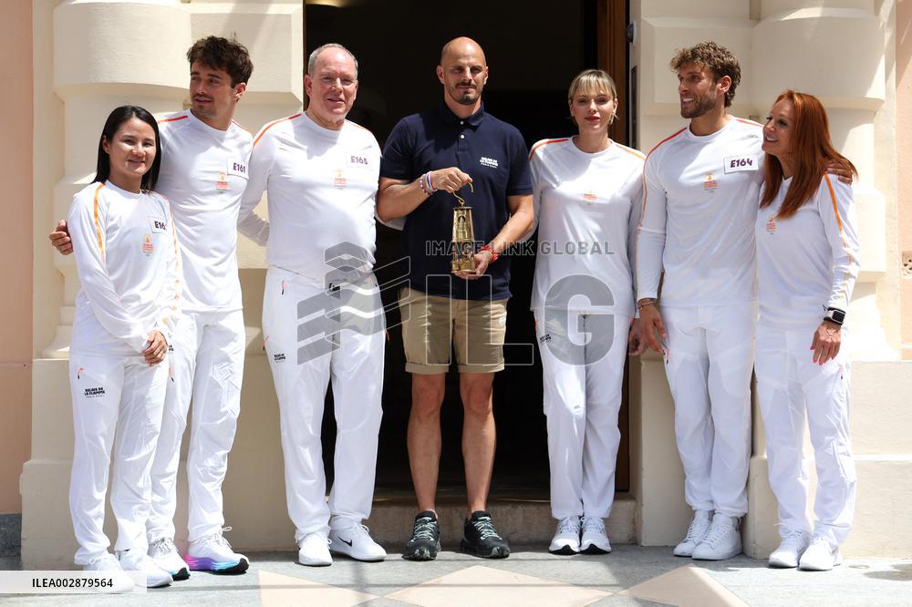 NO TABLOIDS - Olympic Flame For The Paris 2024 Games Arrives In Monaco