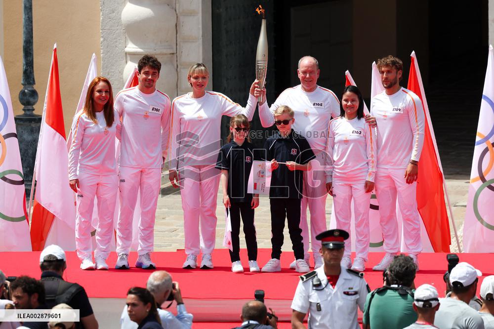 NO TABLOIDS - Olympic Flame For The Paris 2024 Games Arrives In Monaco