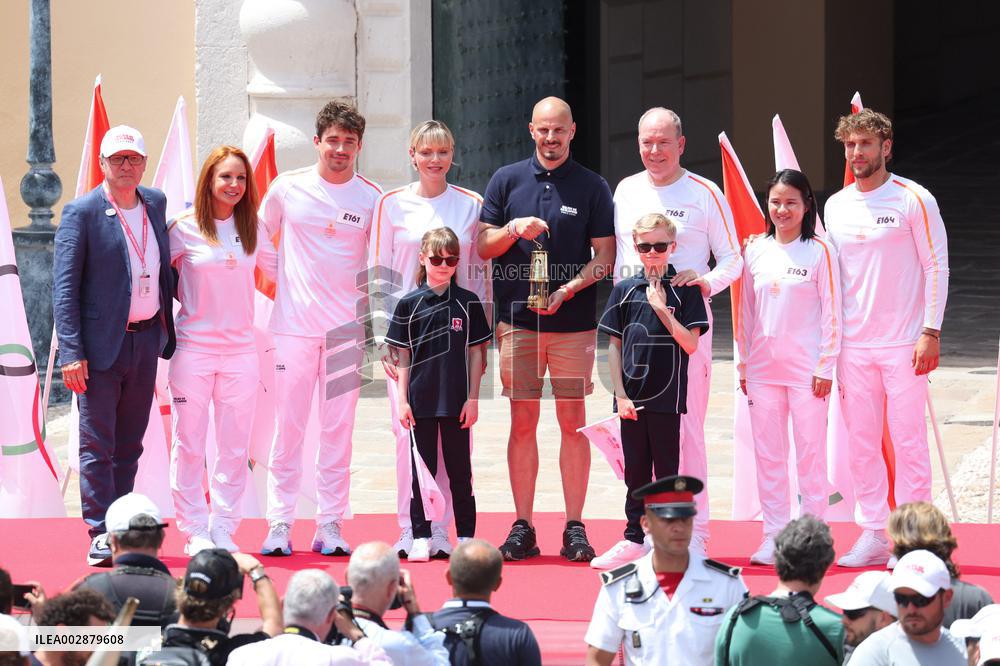 NO TABLOIDS - Olympic Flame For The Paris 2024 Games Arrives In Monaco