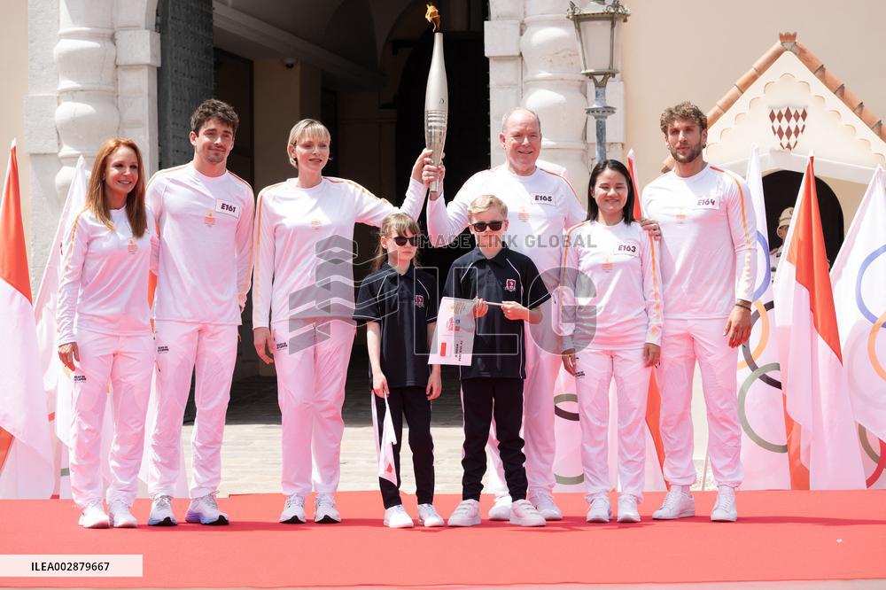 NO TABLOIDS - Olympic Flame For The Paris 2024 Games Arrives - Monaco