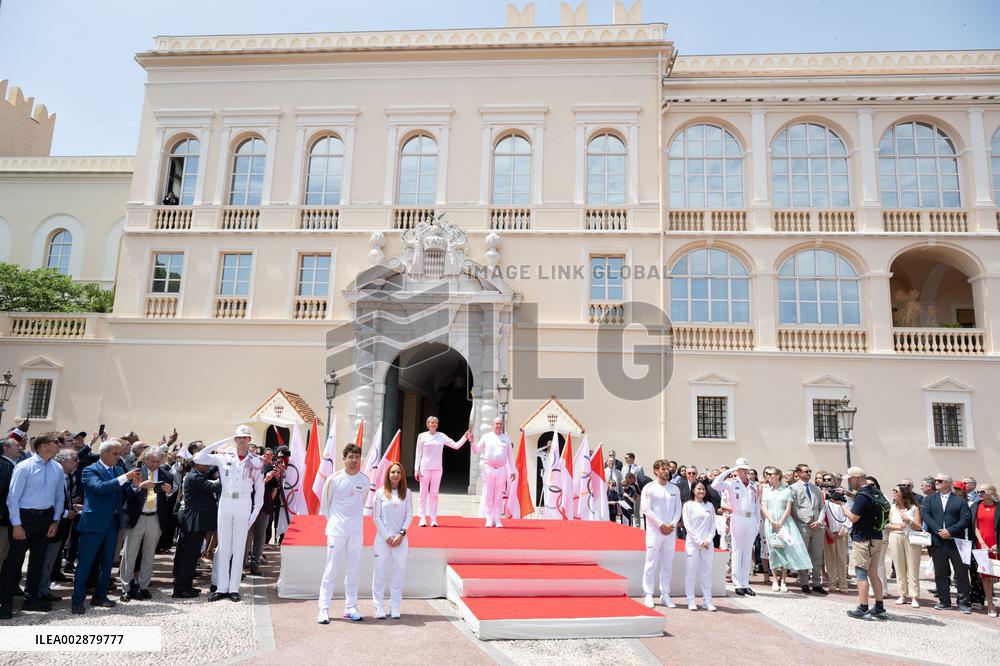 NO TABLOIDS - Olympic Flame For The Paris 2024 Games Arrives - Monaco