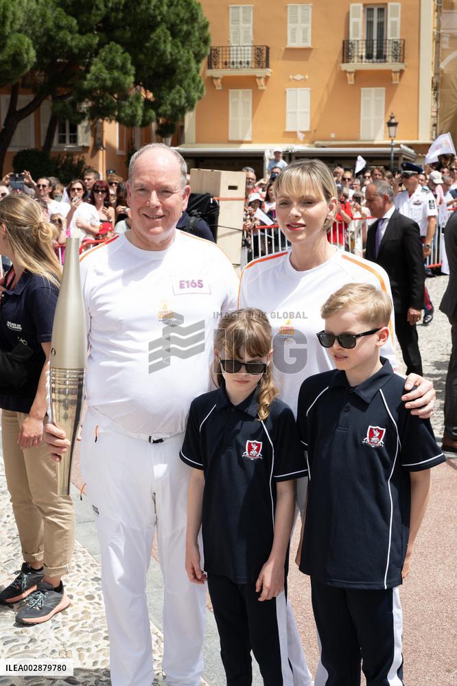 NO TABLOIDS - Olympic Flame For The Paris 2024 Games Arrives - Monaco