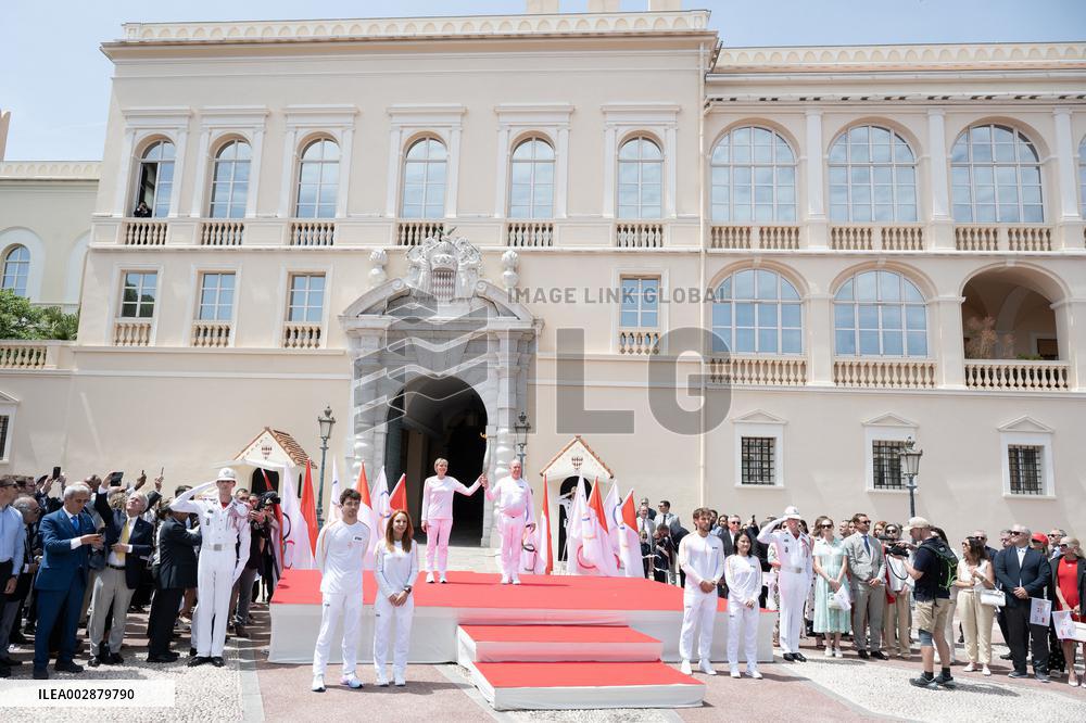 NO TABLOIDS - Olympic Flame For The Paris 2024 Games Arrives - Monaco