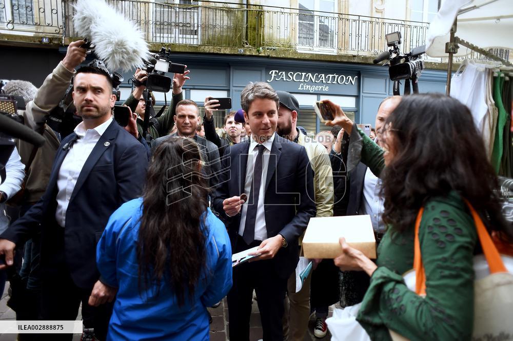 Gabriel Attal Visits Alencon - France